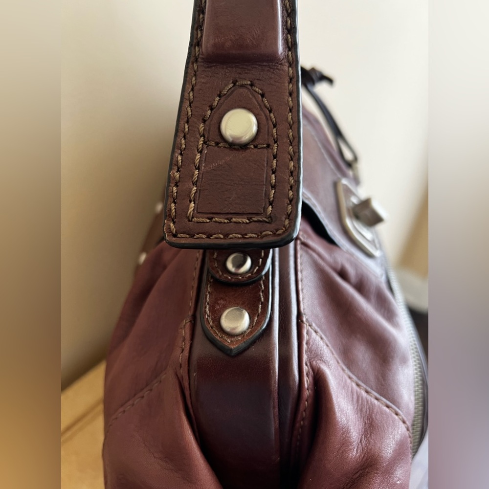 Fossil, Brown-Genuine leather Framed Satchel retro style Doctors Bag. - Picture 6 of 17